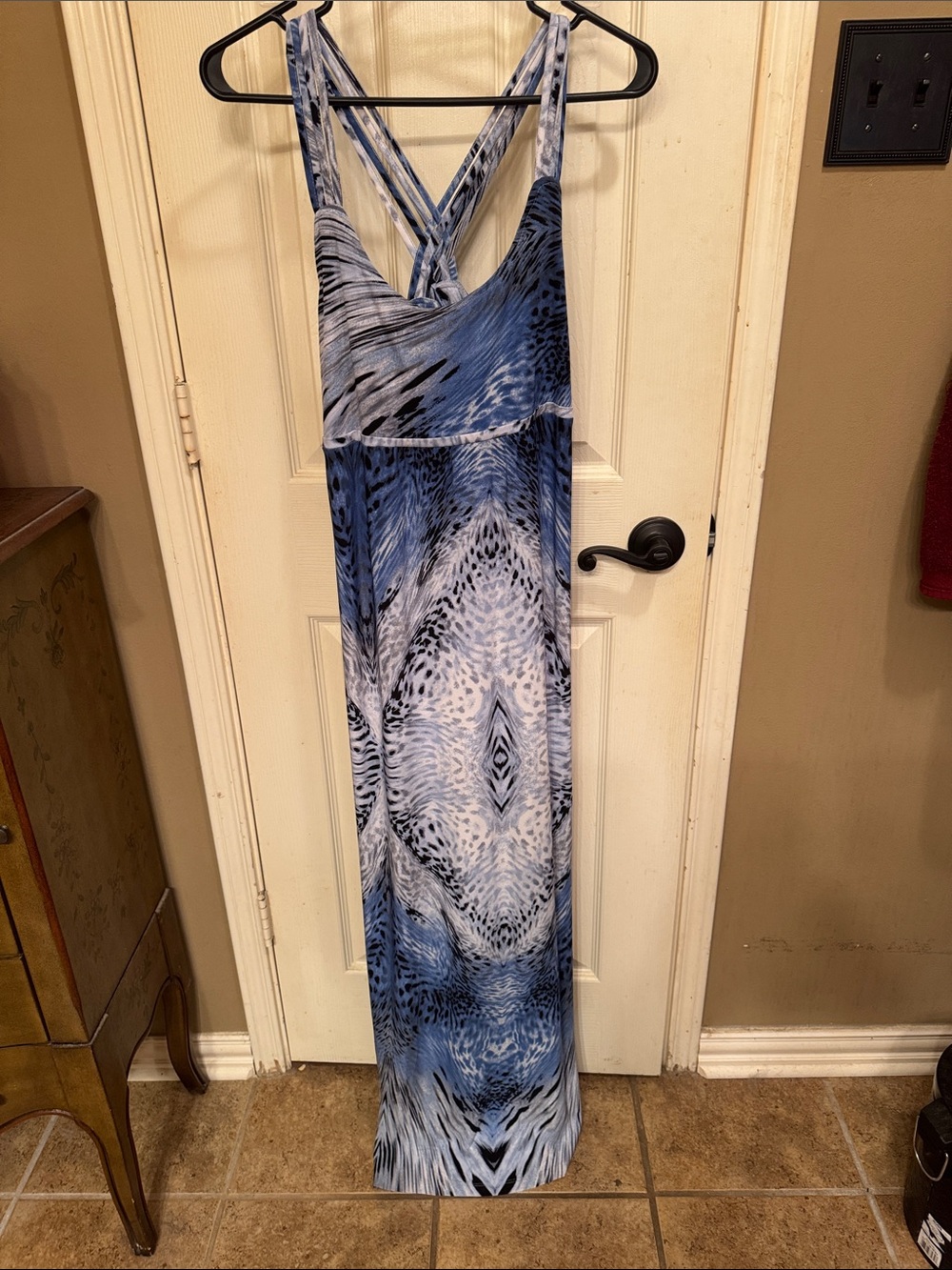 Shelby & Palmer Blue and Black Patterned Dress